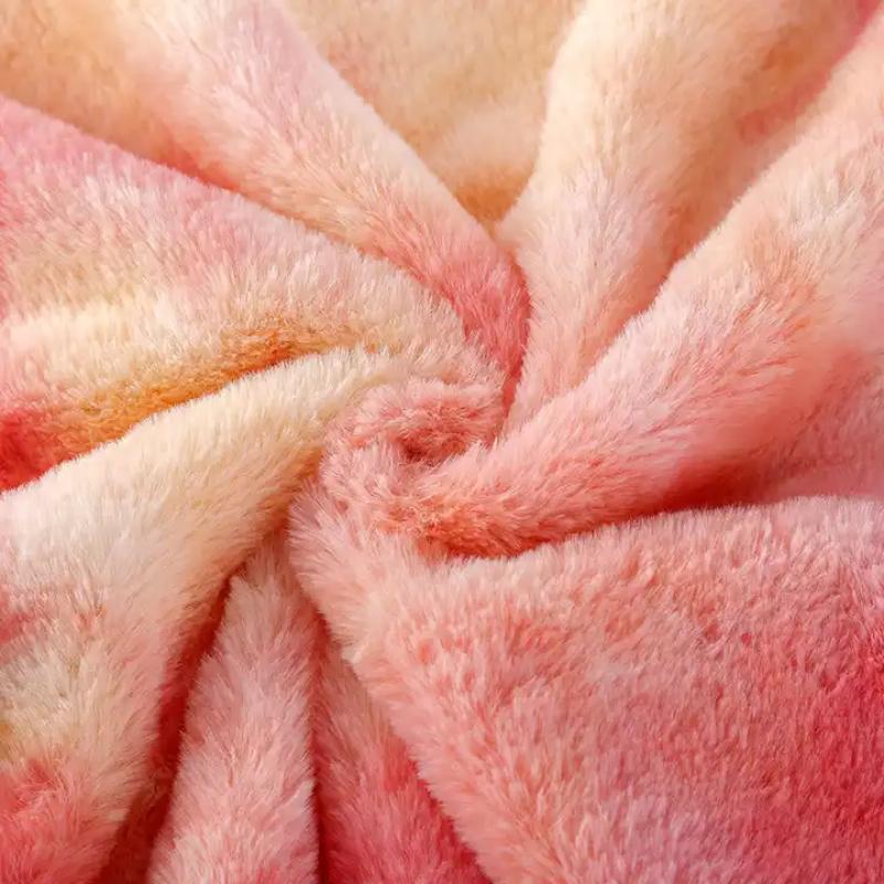 New Custom Colorful Tie Dyed Plush fabric Faux Mink Fur Fabric