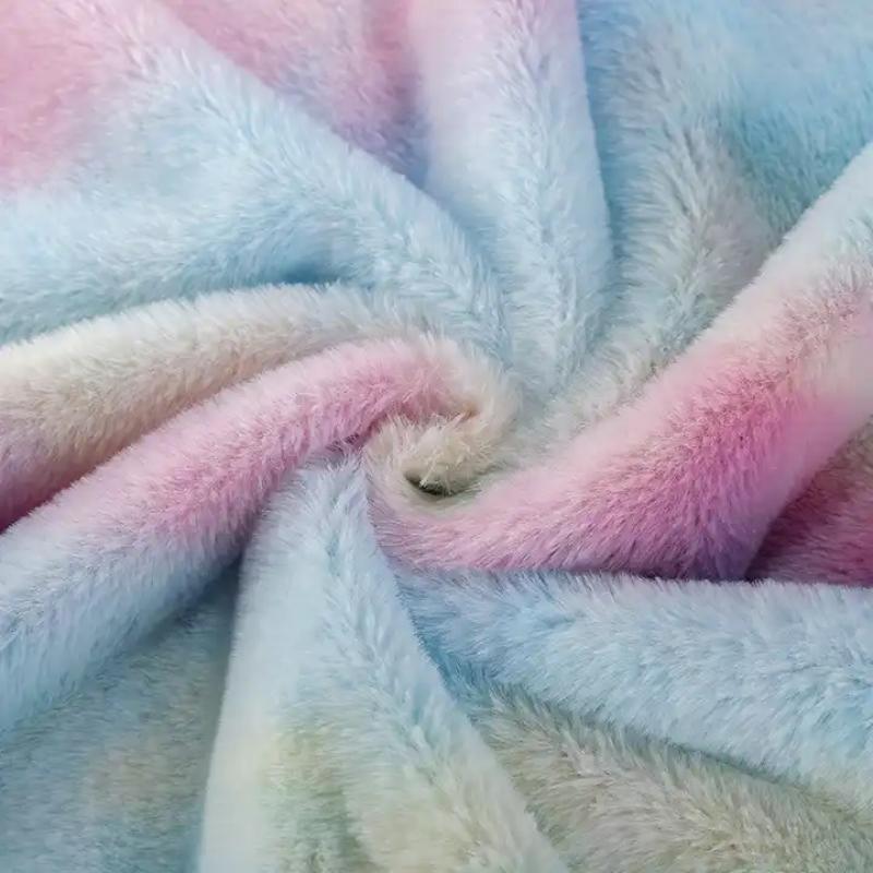 100% Polyester Multi-color Dyed Faux Rabbit Fur Fabrics