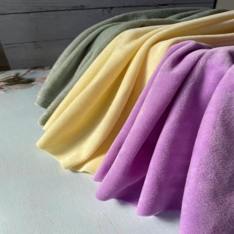 Dyed 100% Polyester Microfiber Short Pile Flannel Fabric